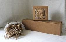 2x ECO-GIFT BOXES CORR.CARDBOARD STRAW PACKING HESSIAN BOTTLE BAG ZIG ZAG PAPER 