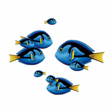 x9 Blue Tang Fish Stickers