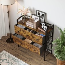 Chest of Drawers FOR AUCTION Storage Drawers Wooden Top & Sturdy Steel Frame