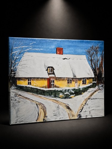 Signed oil painting winter - signed,