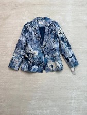 Helene Berman Denim Floral Relaxed Blazer UK 14