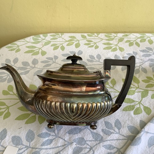 Vintage silver plate teapot - silver,