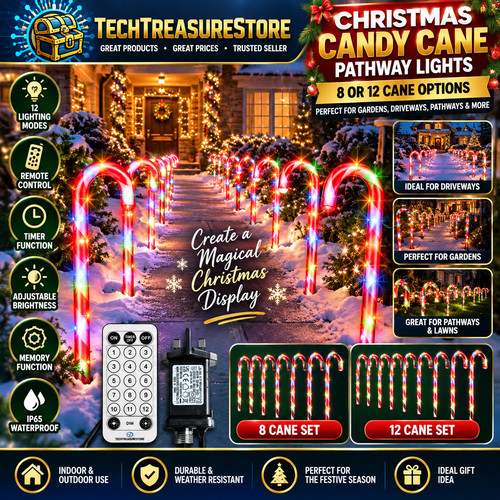 Christmas candy cane lights - christmas,