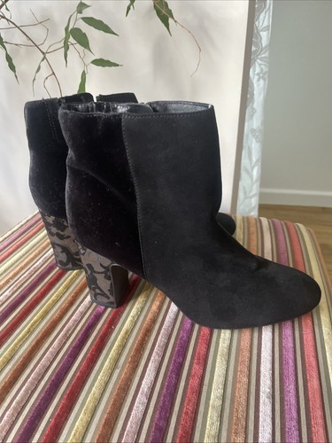 Ladies black suede ankle - tu,