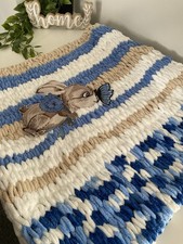 Hand Crochet Baby Blanket Blue