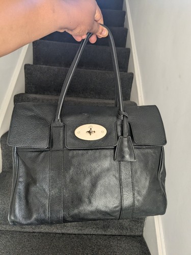 Mulberry black leather holdall - mulberry,