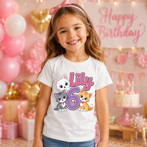 Personalised cute kitten girls - personalised,