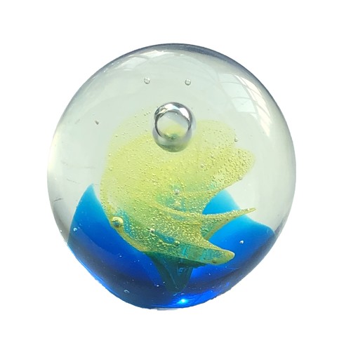 Art glass yellow blue - art, &