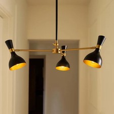 1950s Mid Century Modern 3Arm Brass Sputnik Stilnovo Chandelier Halloween Gift