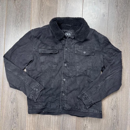 Zara sherpa lined black denim - zara,