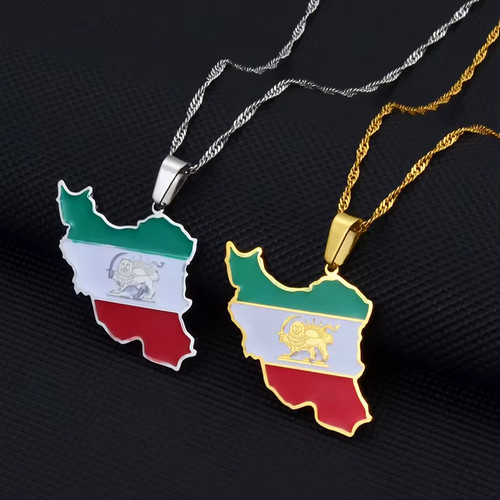 Iran map necklace shir - iran,