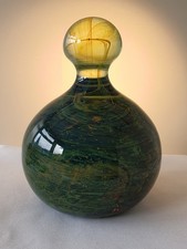 Large Vintage Mdina Glass Paperweight,  Sand And Sea Colour,  Stands 5ins Tall.