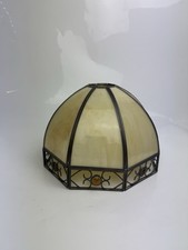 Vintage Tiffany Art Deco Style Light Shade Slag Glass Panel Jewelled Ceiling