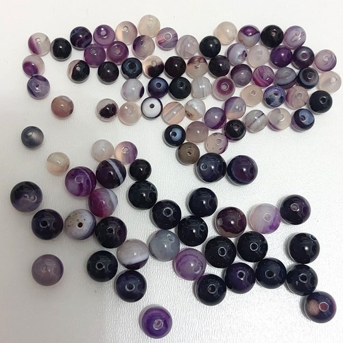 Round dyed agate beads x96 - dyed,