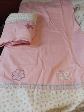 Pair Pink Floral Curtains From Next,66" X 72", Pink,heart,floral, Lined, Cotton