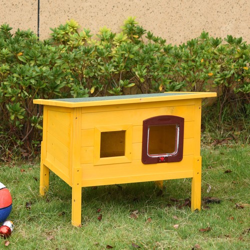 Pawhut wooden cat house pet - pawhut,