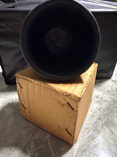 Textured black grey round - &,