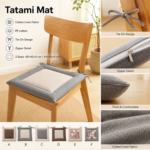 Linen chair cushion thickened - linen,
