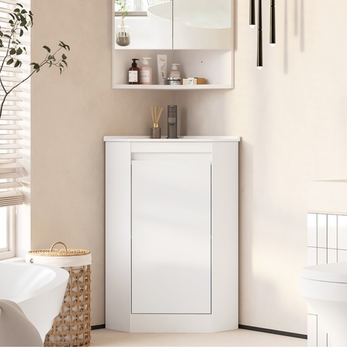 Corner bathroom vanity - bathroom,