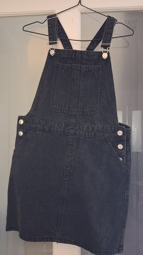 Black denim dress - black, adjustable