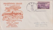 WW2 1939 Illustrated Cover U.S.S. Swordfish Submarine Shake Down Cruise