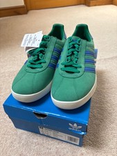 ADIDAS Trimm Trab UK 7.5 Trainers Nubuck Green Blue UK 7.5 