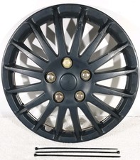 1x 14" Universal Wheel Trim JH 071-14" Hub Cap 16 Spoke  BLACK+ 3x Zip Ties F/P 