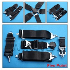 HQ SPORTS RACING HARNESS SEAT BELT 3" 4 5 POINT FIXING QUICK RELEASE BLACK
