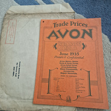 Vintage Avon Tyres Trade Price List 1935 Automobilia Cycling Motoring