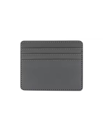 Grey leather card wallet - card, slim