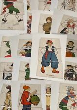 ANTIQUE Retro Playing CARD GAME FAULKNERS MISFITZ MANY FOLK 72 WIDE CARDS 1906