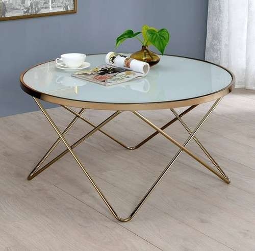 Round coffee table - round, frosted