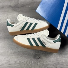 Adidas Gazelle Leather Trainers ‘Cream / Green / Gum Sole’ - Size UK 5 / EU 38