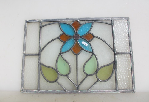Antique stained glass window - glass,