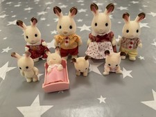 SYLVANIAN FAMILIES CHOCOLATE RABBIT AND BABIES FAMILY FIGURES