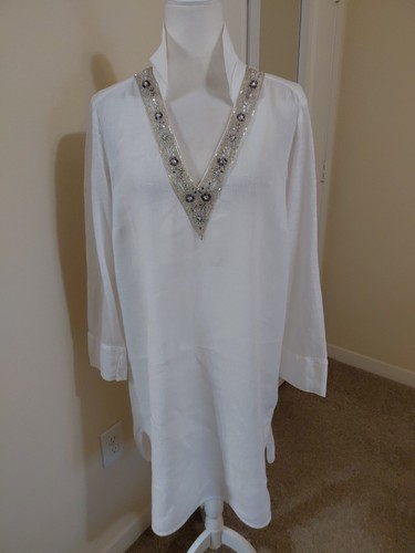 120 lino white linen tunic - 120%,