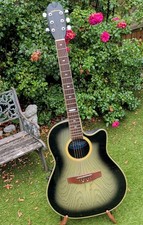 APPLAUSE AE-38 GREEN ELECTRO ACOUSTIC GUITAR KAMAN OVATION ROUND BACK, KOREA