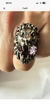 Gucci Lion Head Ring Pink