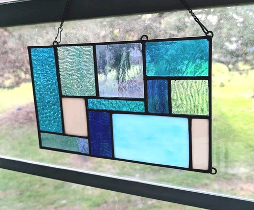 Stained glass modern panel - glass,