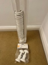 B&Q Colours Range-White Wooden Curtain Pole Upto 6ft With 36 Rings & Hold Backs
