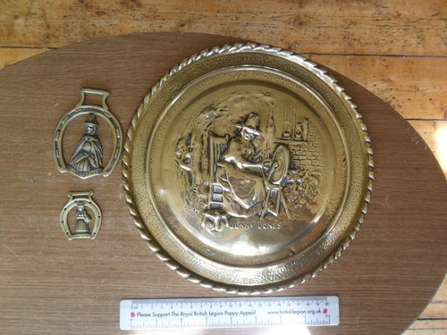 Vintage embossed brass welsh - embossed,