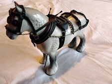 Beswick Horse - Grey Shire with Detachable Harness - Good Condition