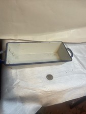 Vintage Blue White Enamel Tray