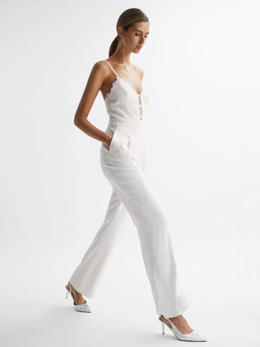 Reiss cora lace plunge neck - cora,