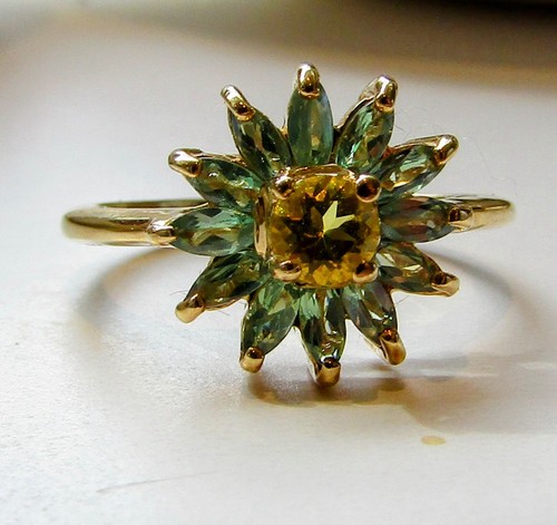 Ring size posy - ring, yellow