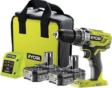 Ryobi R18PD3-215SK 18V One Cordless Percussion Drill with Batteries - Green