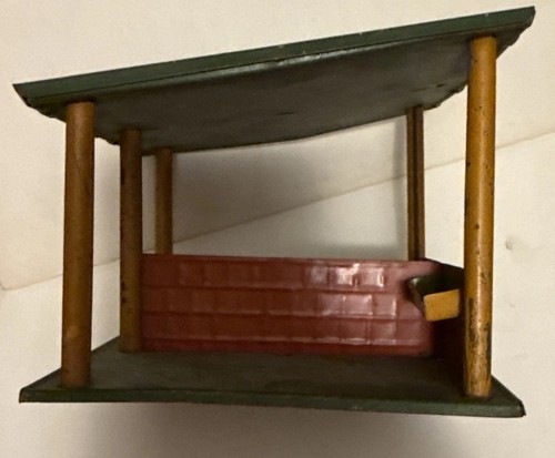 Tin toy old farm building - toy,