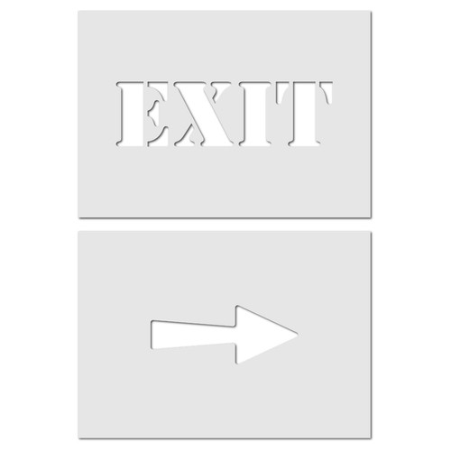 Exit and arrow stencil - exit, set