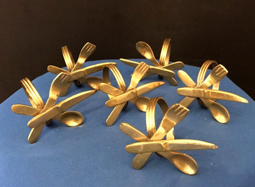 Vintage set brass - brass, fork
