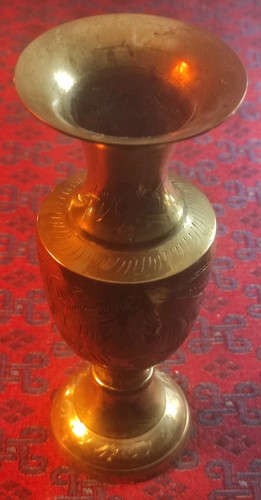 Vintage brass vase 20cm hand - vintage,